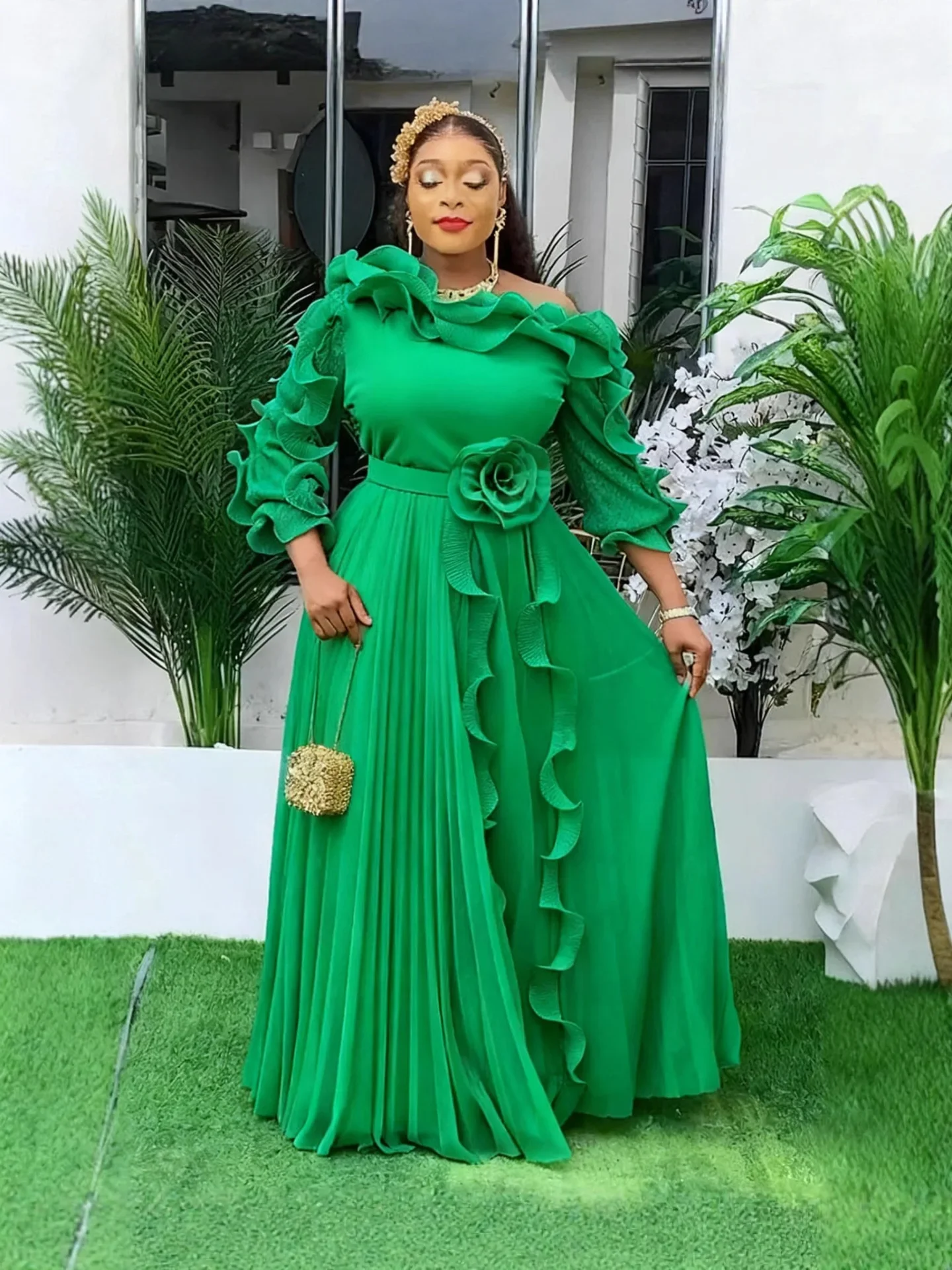 Dashiki African Dresses for Women Elegant Summer Africa Long Sleeve Polyester Party Evening Long Maxi Dress Ankara Dresses L-4XL