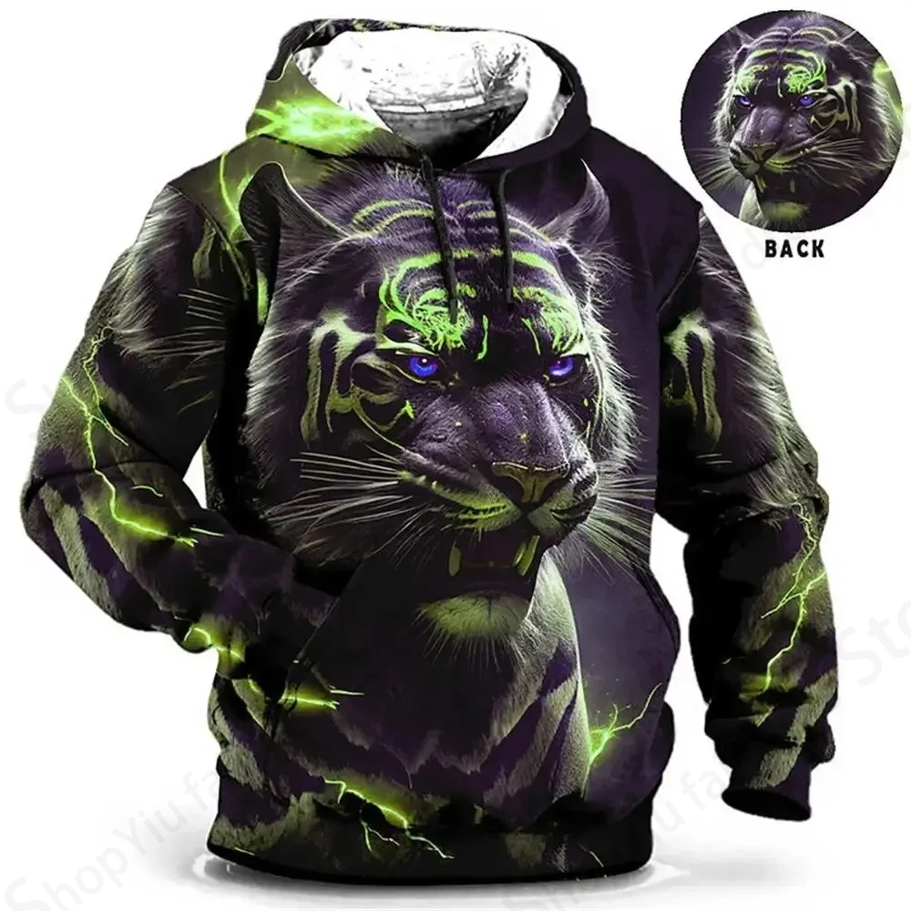 Animal Wolf Tiger 3d Print Graphic Hoodies Men Fashion Oversized Hoodie Boy Coat Women Sweats Mens Clothes Winter Tracksuit Male