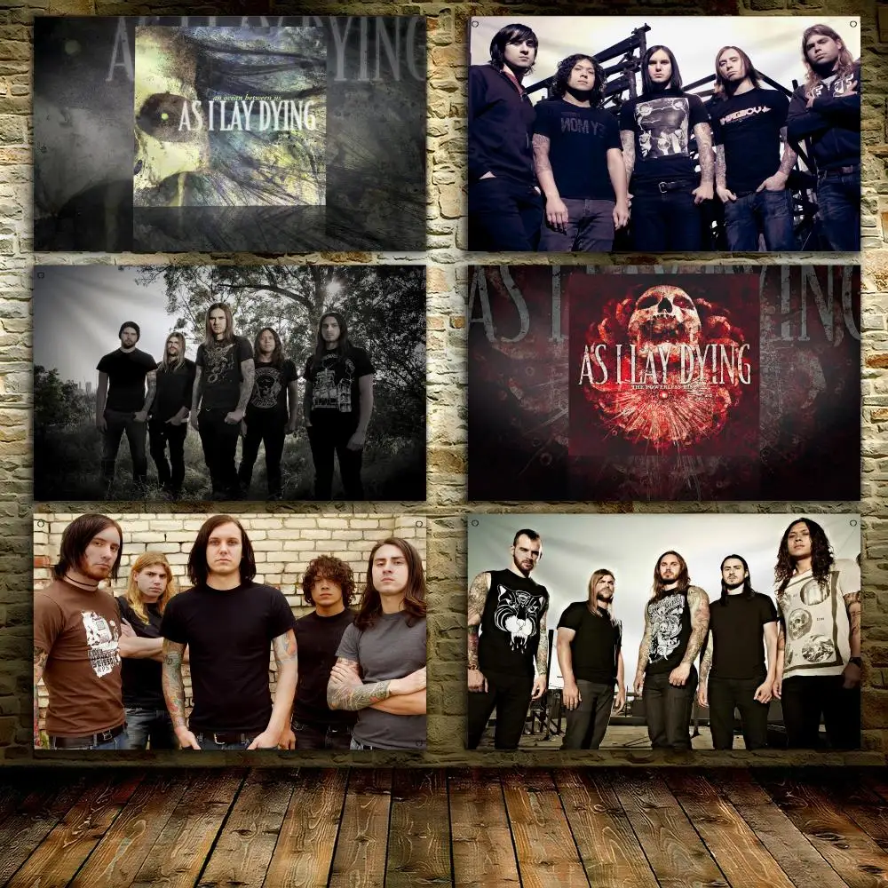 AS I L-LAY D-DYING Rock Flags 3x5 Ft custom Banner for Garage Door room decor Wall Out Decoration With Metal buckle