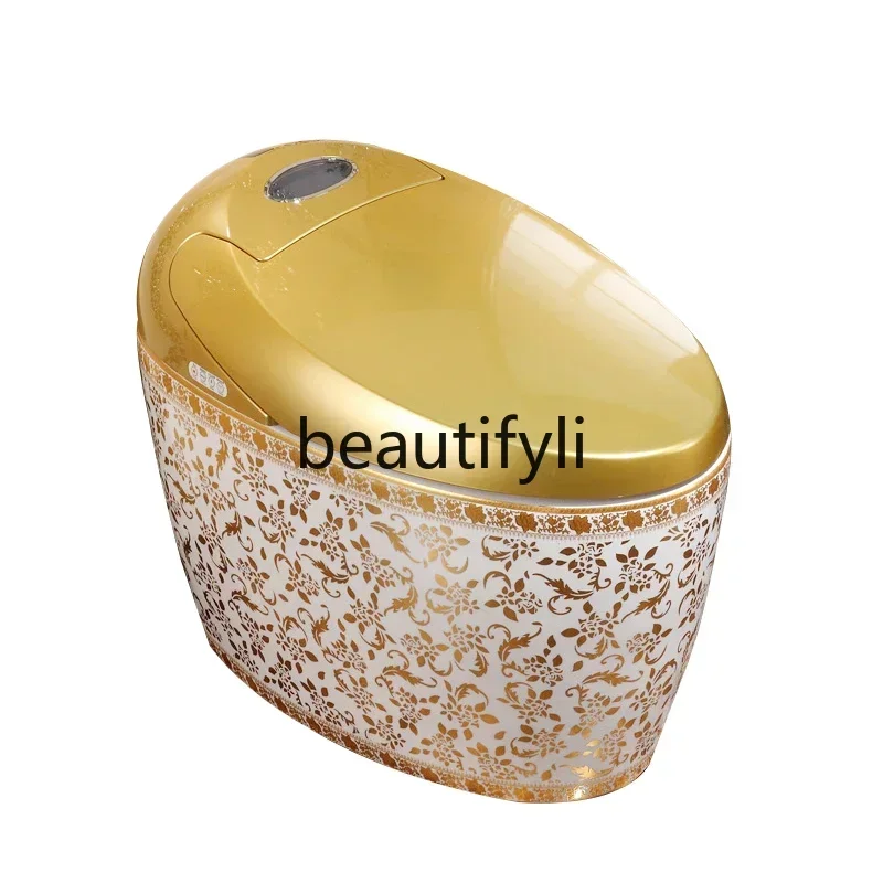 

European-style gold integrated smart, toilet color classical toilet seat instant automatic flip drying