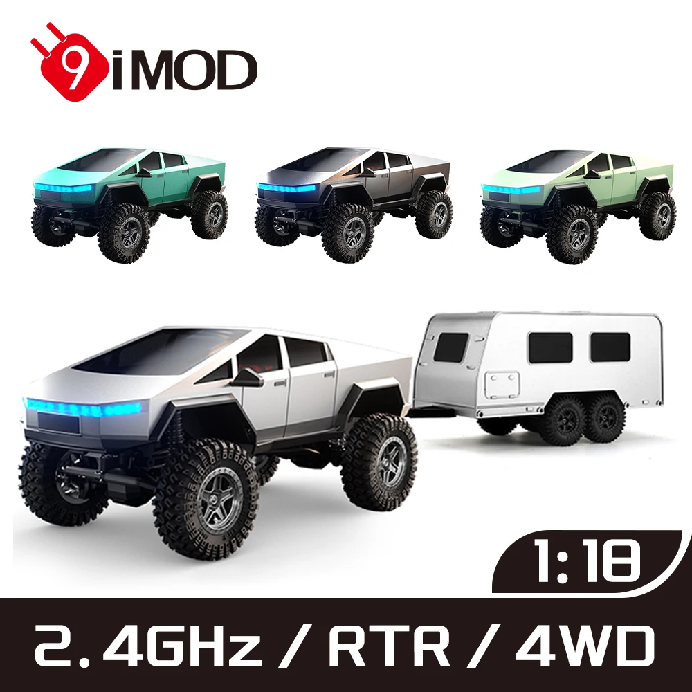 9imod rc carro escala 1:18 carro de quatro condutores 12 km/h carro de alta velocidade 2.4ghz iluminação comutável simulação completa carro rc