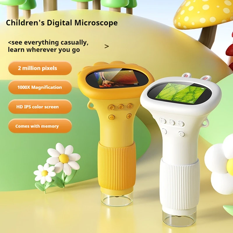 Children's Portable Optical Microscope Magnifying Glass Handheld Mini Student Experimental Science Handheld Microscope