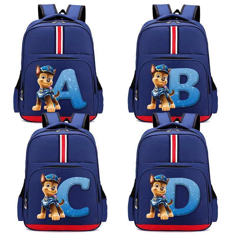 لطيف باو باترول المدرسية طالب رسالة A-Z حقيبة الظهر المطبوعة حقيبة الظهر عالية السعة الأولاد الكرتون العودة إلى المدرسة هدايا الموضة