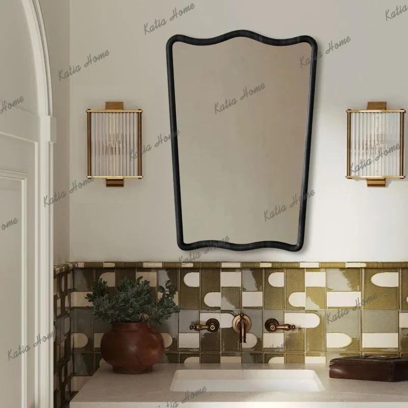 PG Modern Chinese Style Retro Home Furnishing Bathroom Wall-mounted Mirror Unique Alien Design High Definition Dressing Mirror