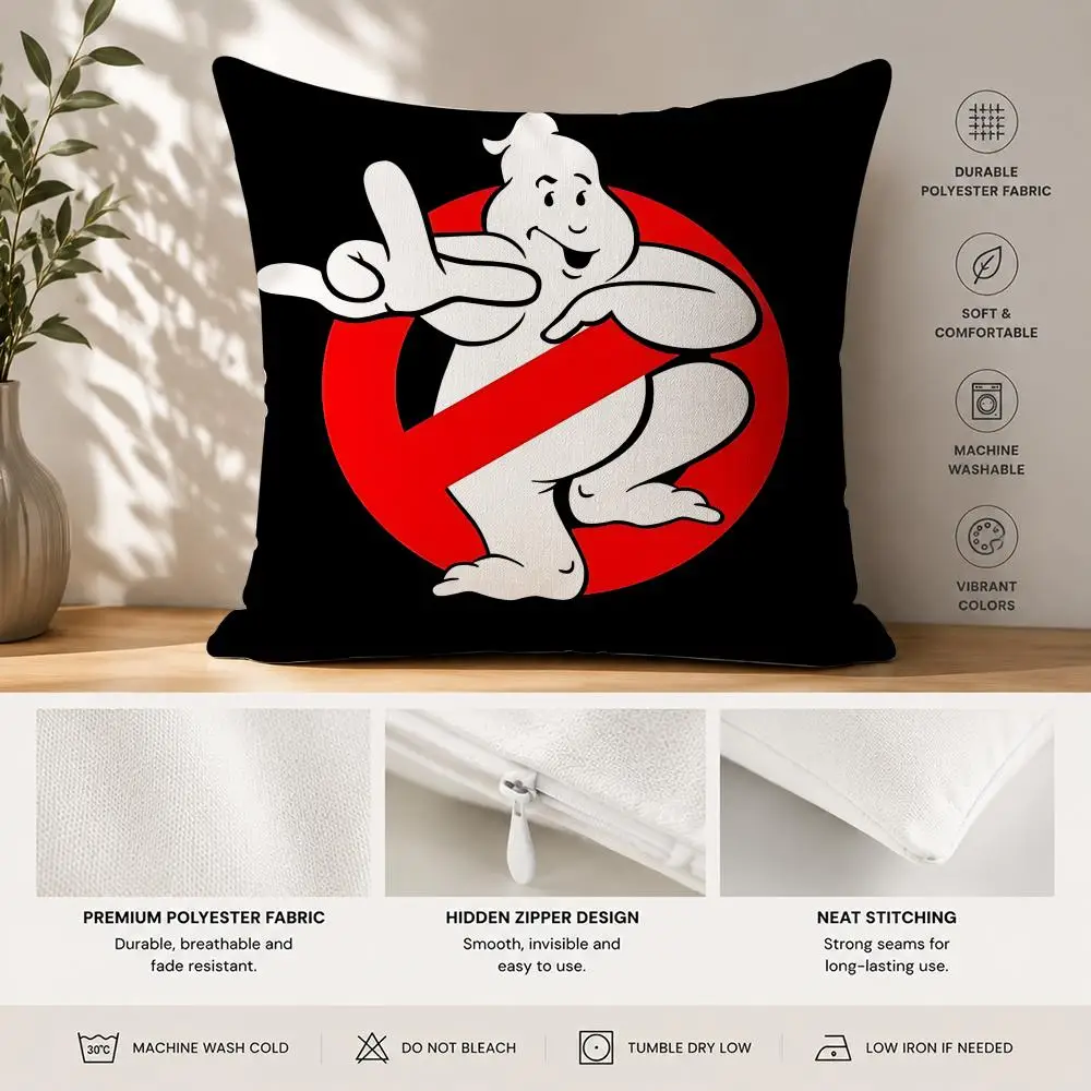 G-Ghostbusters Movie Cool Cushion Cover 40x40cm Square Decorative Sofa Cushion Cover Bedroom Living Room Home Decor Gift