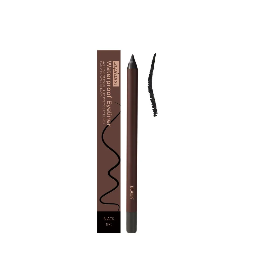 24 Hr Waterproof Eyeliner Pencil Fading Proof Double Head Gel Eye Liner Pen Long Lasting Smooth Sharpenable Eyeshadow Pencil