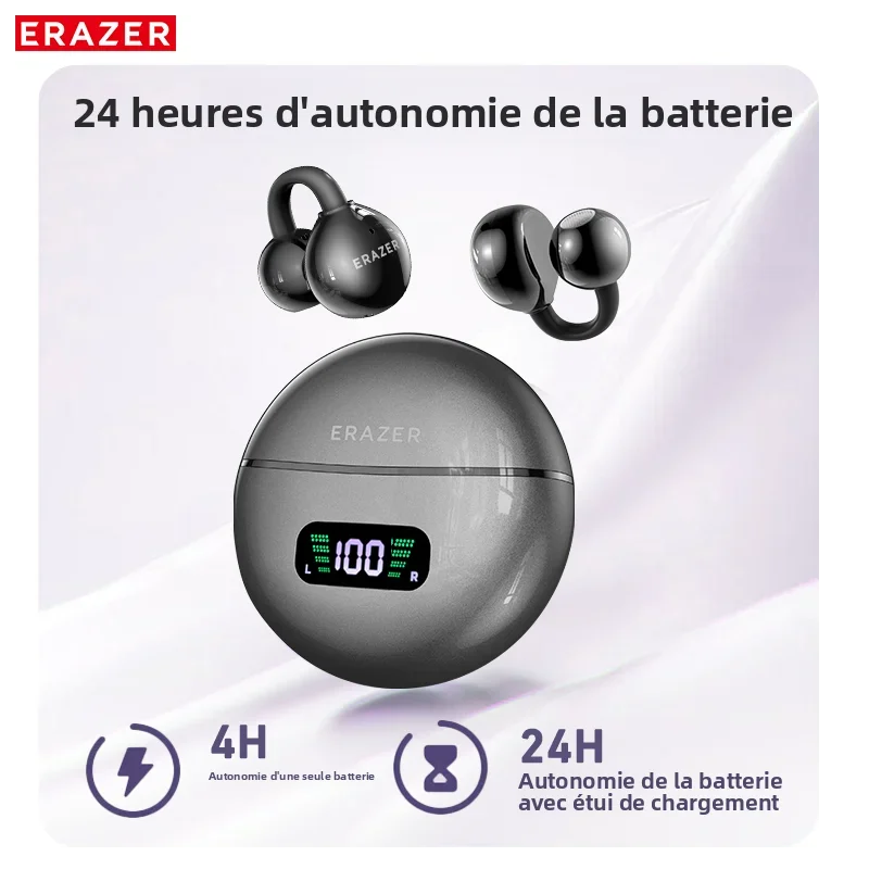 ERAZER XF55 Bluetooth V6.0 AI Earphones Noise Reduction OWS Ear Clip Headsets Wireless Headphones Translator Earbuds Longlife