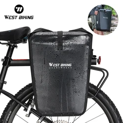 WEST BIKING Bike Pannier Bag 25L Big Capacity Waterproof Rear Rack 1/2PCS Travel Bicycle Cycling Shoulder Bag Backpack Accessory