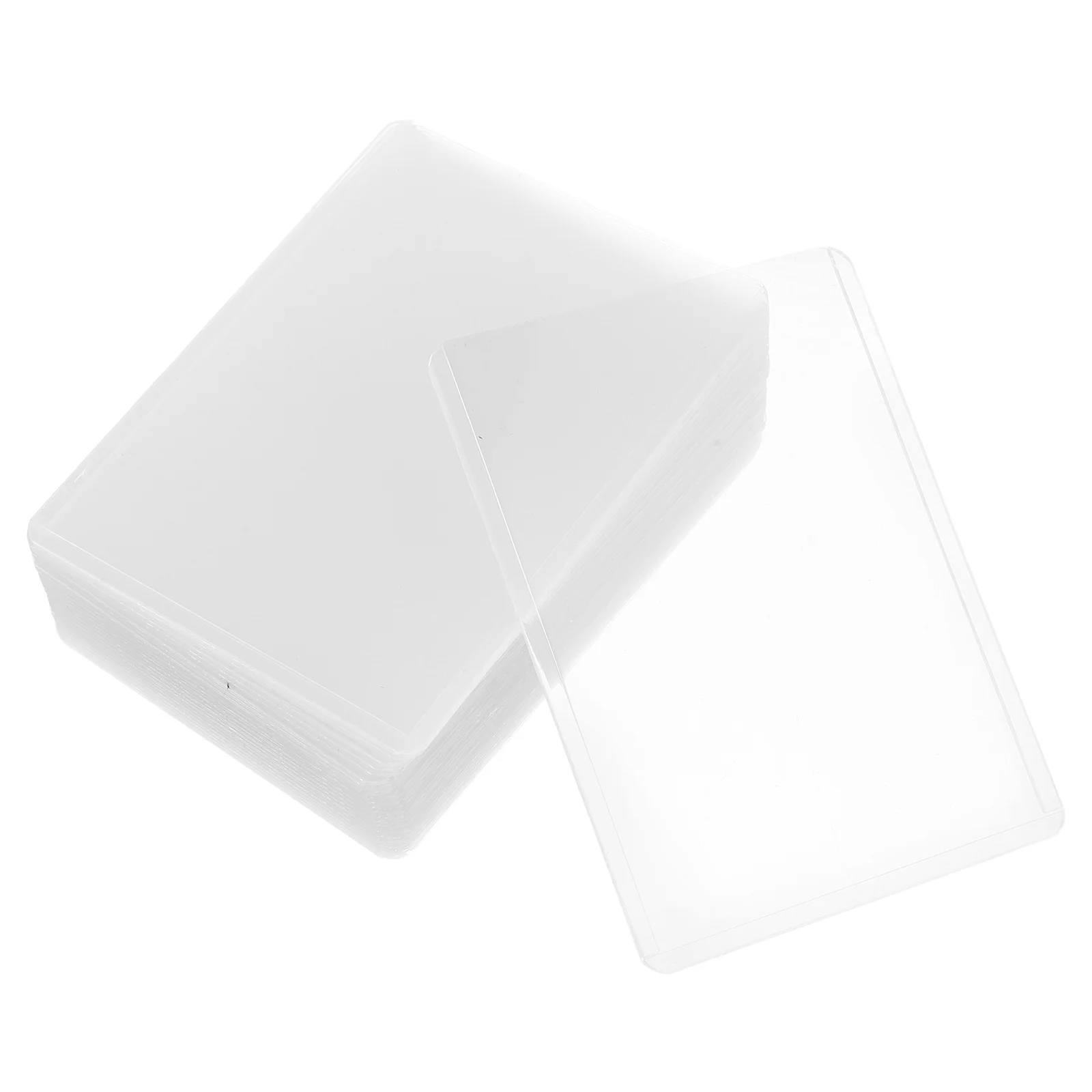 

25pcs Pvc Card Holder Waterproof Id Badge Protector Clear Thin Business Card Sleeve For Office School Trade Show Use