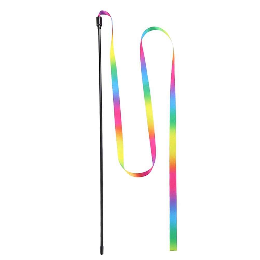 

3Pcs Cat Teaser Stick Interactive Kitten Playing Rainbow Pet Supplies Home Fun Exercise Bonding Colorful Cat Teaser