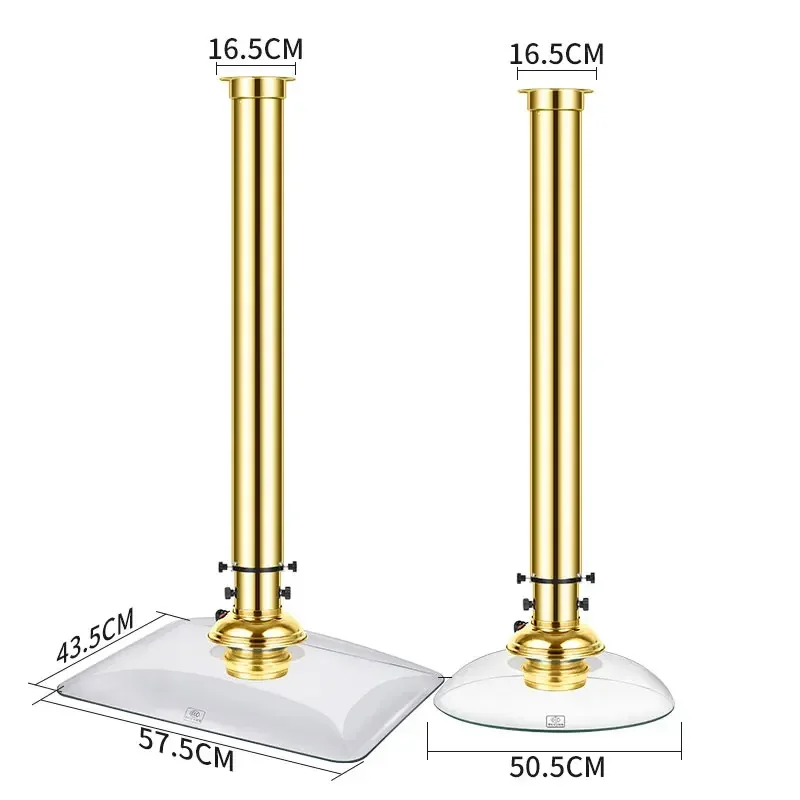 

Золото Серебро Медь Черный Корейский барбекю Дымовая выхлопная труба Растянутая выхлопная труба из нержавеющей стали со стеклянной крышкой и лампой