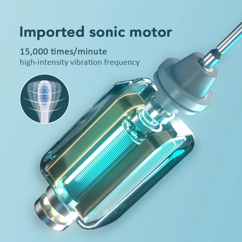 فرشاة الأسنان الكهربائية لتبييض الأسنان 6 طرق عالية التردد الاهتزاز الموقت IPX67 مقاوم للماء قابلة للشحن العناية بالفم الأسنان