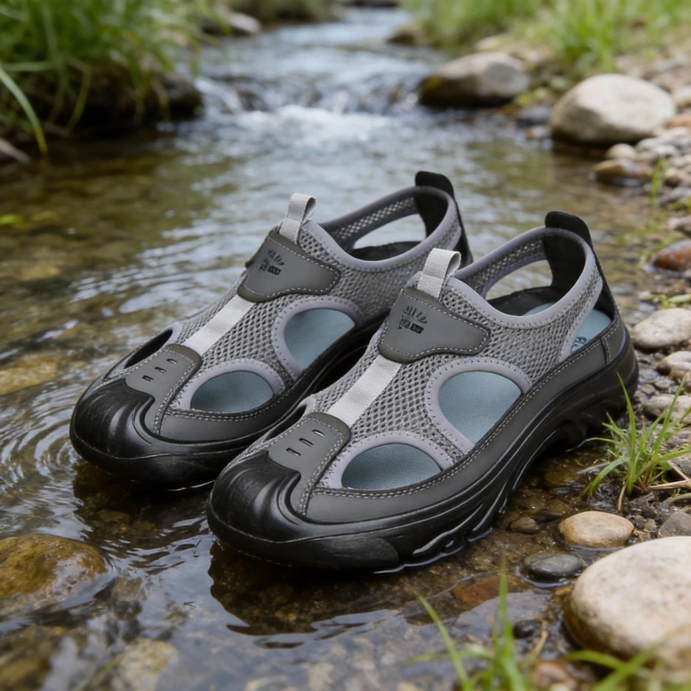 

Men's Baotou Sandals Hollowed Out Mesh Shoes Outdoor Non-slip Lightweight Sports Casual Beach Summer Breathable