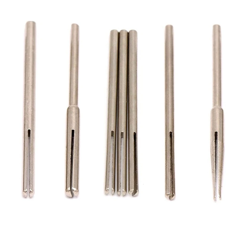10/12x 2.35/3mm Shank Sandpaper Clamp Split Mandrel Long Abrasive Holder Clip Rod Carved Point for Rotary Grinder Dropship