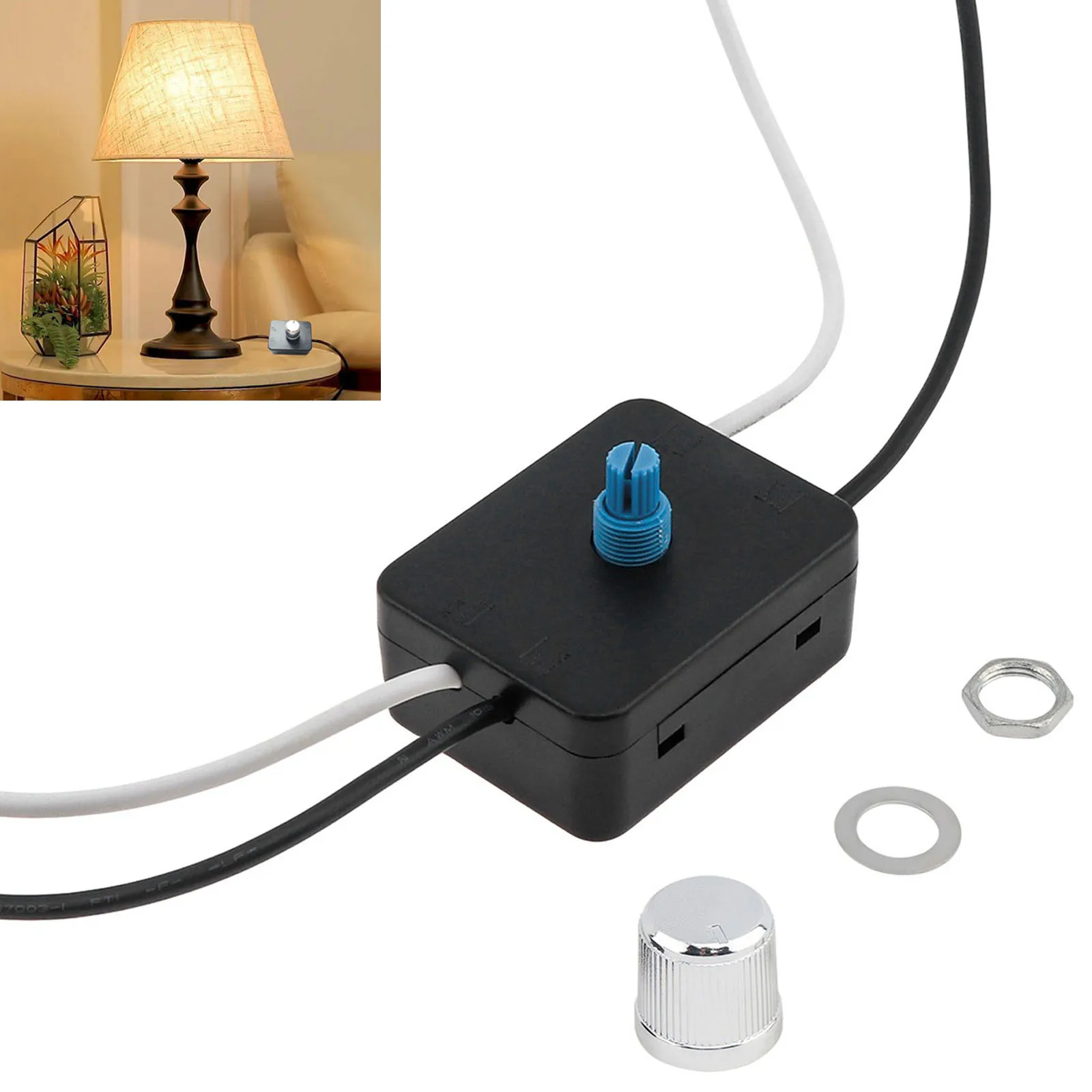 Kit Combo interruttore Dimmer integrato 120V sostituzione interruttore Dimmer a baldacchino rotante per lampade da tavolo/luci da terra/luce LED