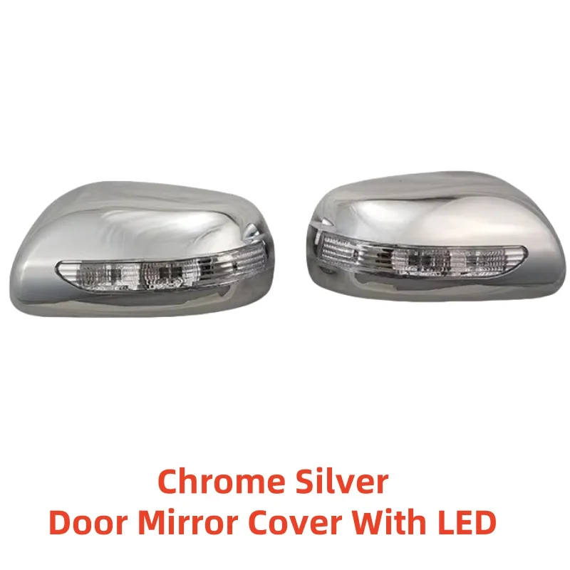 For 2001 - 2007 Toyota Wish Corolla Yaris Door Mirror Cover With LED 2pcs New Car ABS Chrome Rearview Accessories Plated Trim