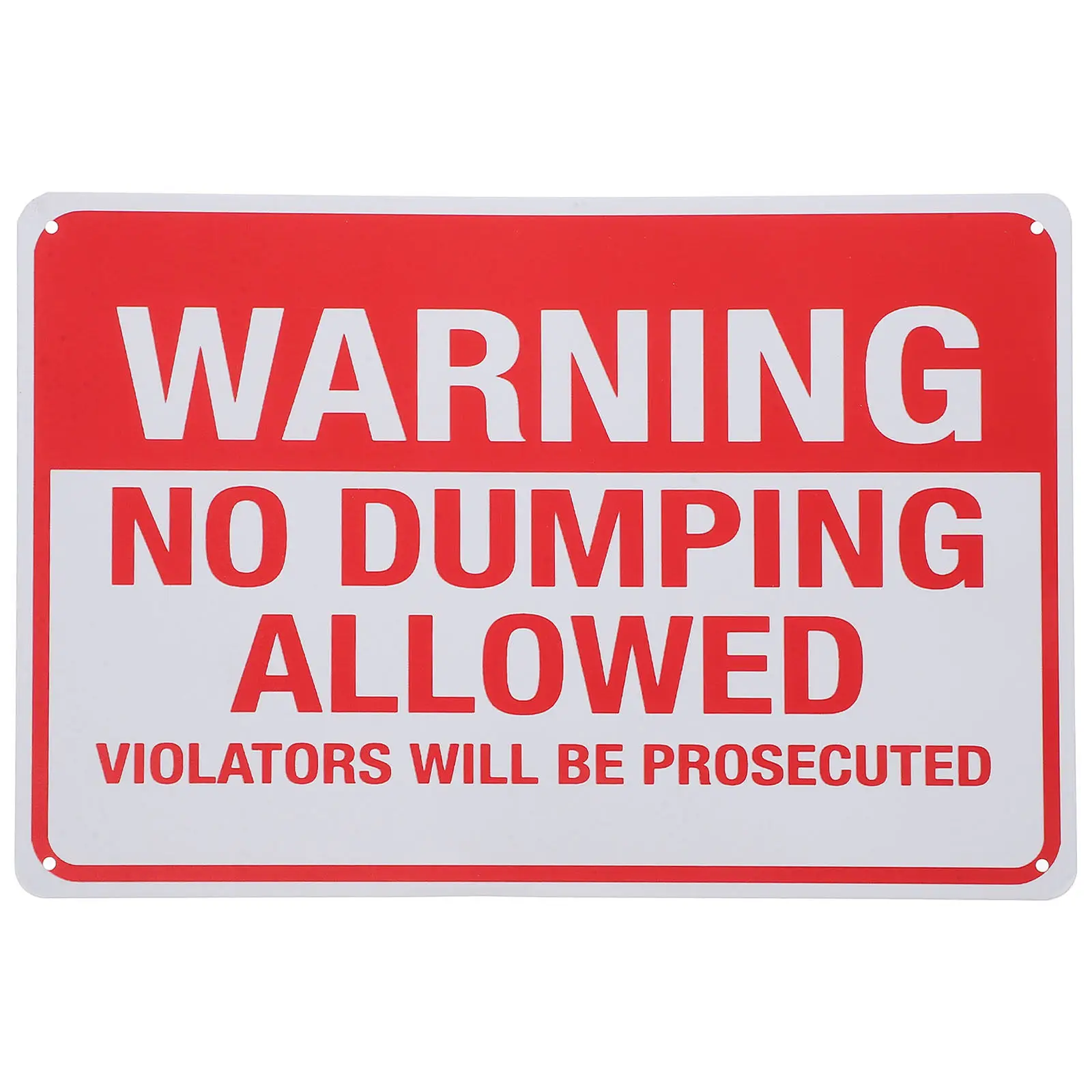 Picture 6: No Dumping Iron Warning Sign Violators Will Be Prosecuted Outdoor Security Caution Yard Gate Public Area Use Sign