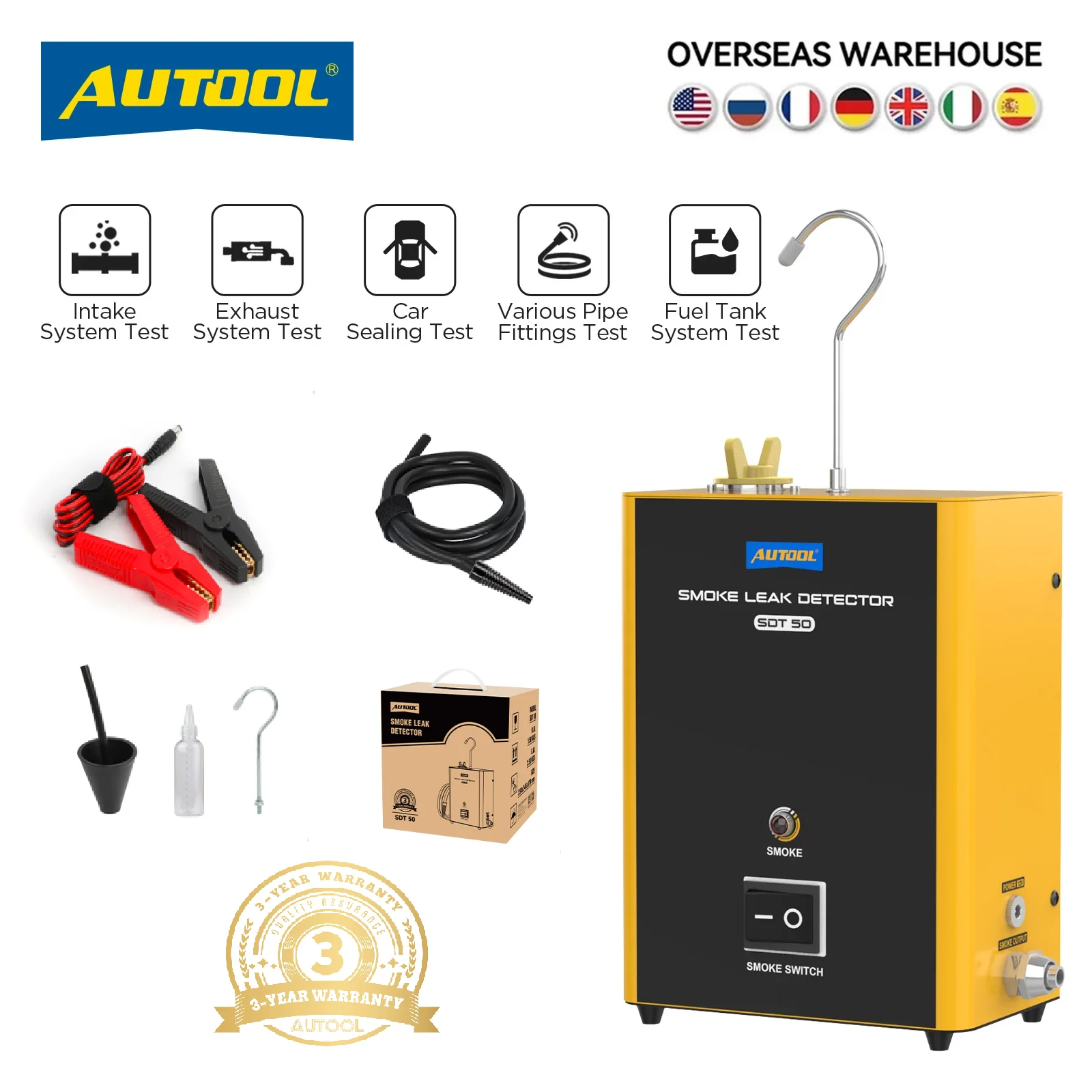 

АВТОЛ детектор утечки дыма 12 В SDT50 автомобильная EVAP машина утечки газа масляная труба генератор диагностический инструмент