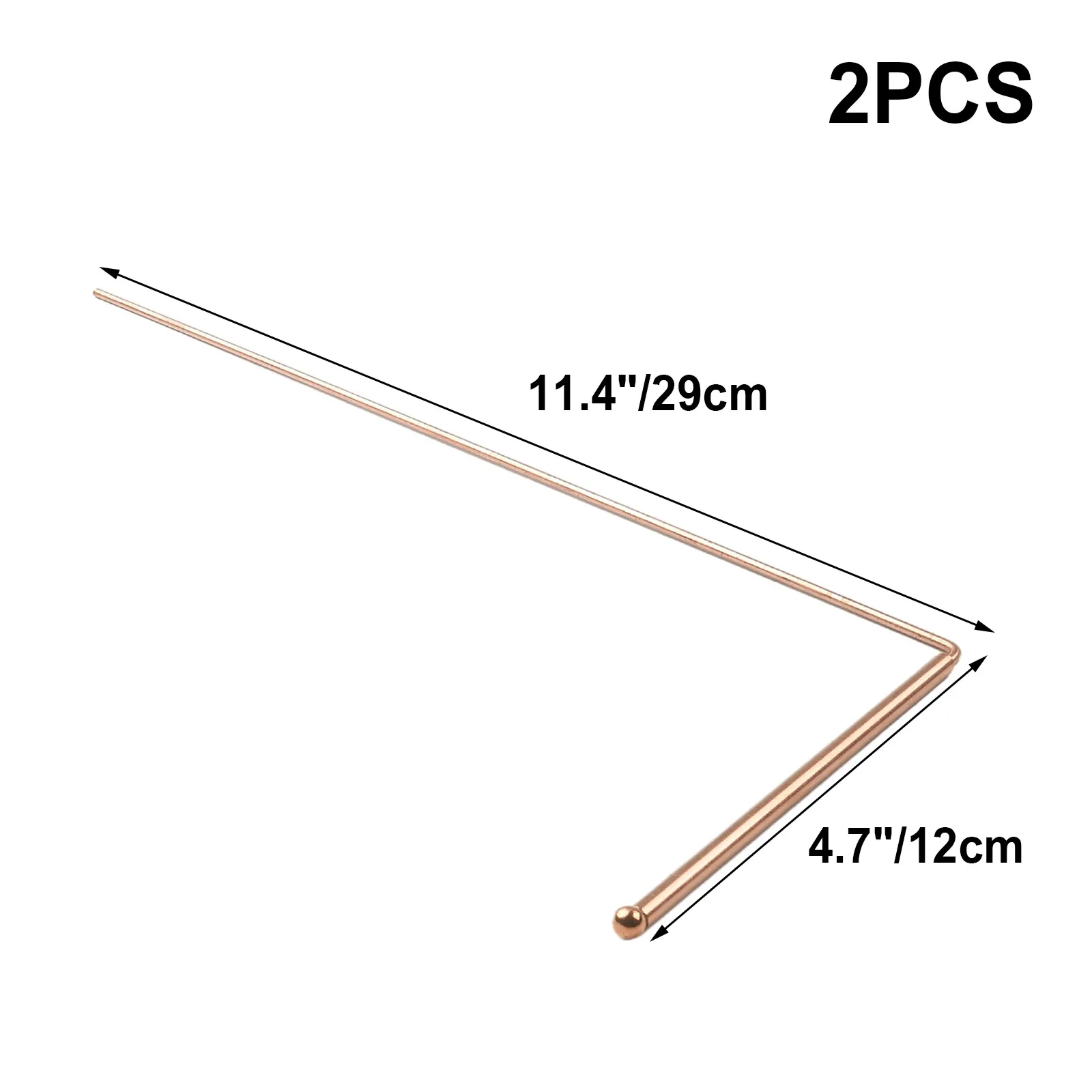 2pcs Pure Copper Metal Detector Rod Copper Detector Flexible Water Witching Portable Dragon Seeking Rod Detachable Tool