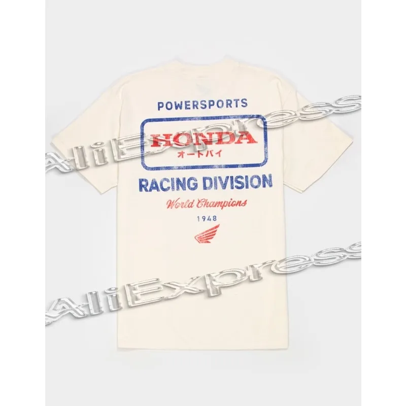 

2025 Honda Racing Man's T-shirt From Retro Motorcycle Series Features A Loose-necked Short-sleeved Hip-hop Tops Non-wing Tee