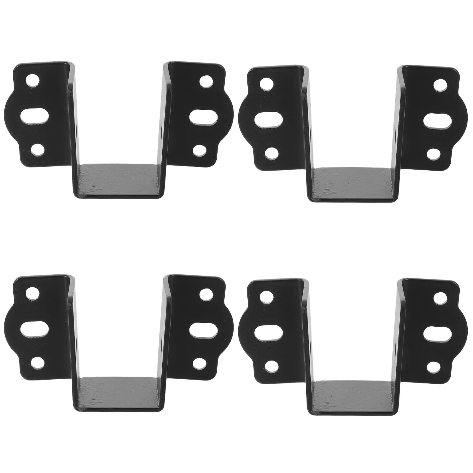 4Pcs Bed Rail Corner Brackets Heavy Duty U Shaped Metal Bed Frame Replacement Parts Stable Rail Connecting Hardware for Bedroom