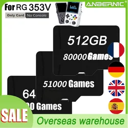 For ANBERNIC RG353v RG353VS 512G TF Card Preloaded Games  Bag Card ONLY 100,000 Games for 512G 256G 128G PSP Retro Handheld Game
