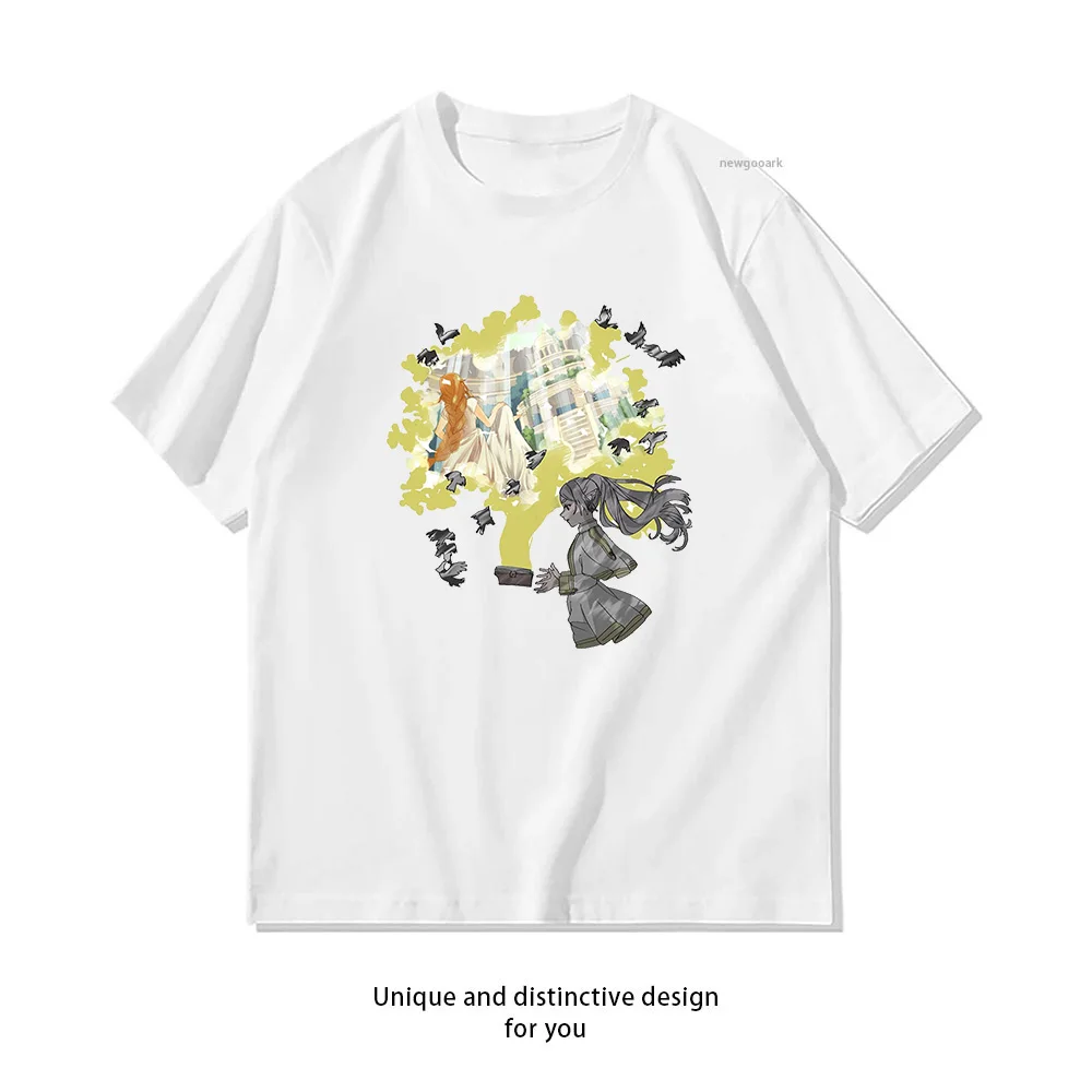 Sousou no Frieren Flamme Frieren Beyond Journey's End T-shirt Summer Cotton Woman Man Graphic T Shirts Adult O-neck Tops