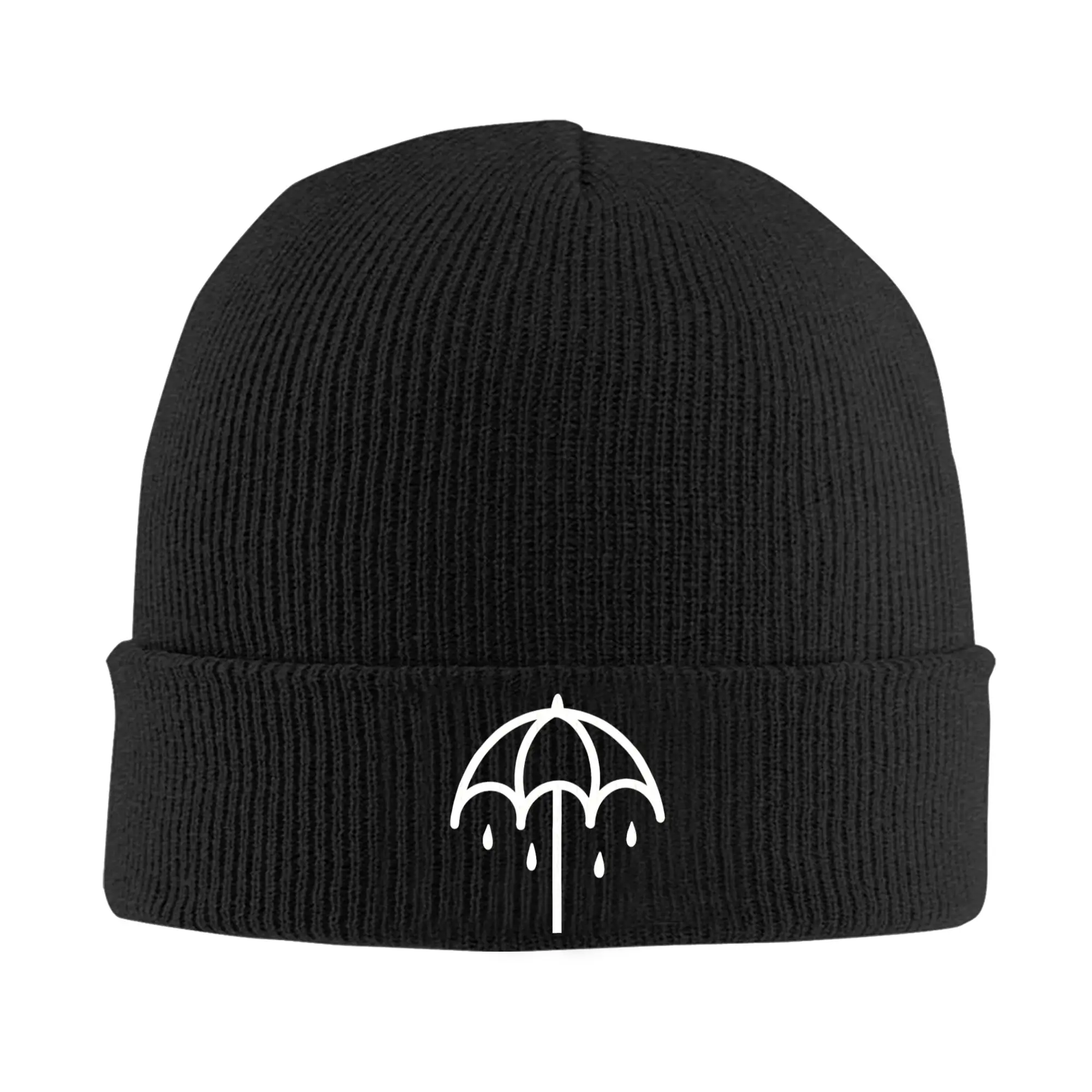 Umbrella Brings Me The Horizons Metal Music Goth Beanie Hats  Bonnet Hats Female Male Trendy Gym Knit Hat Graphic Elastic Caps