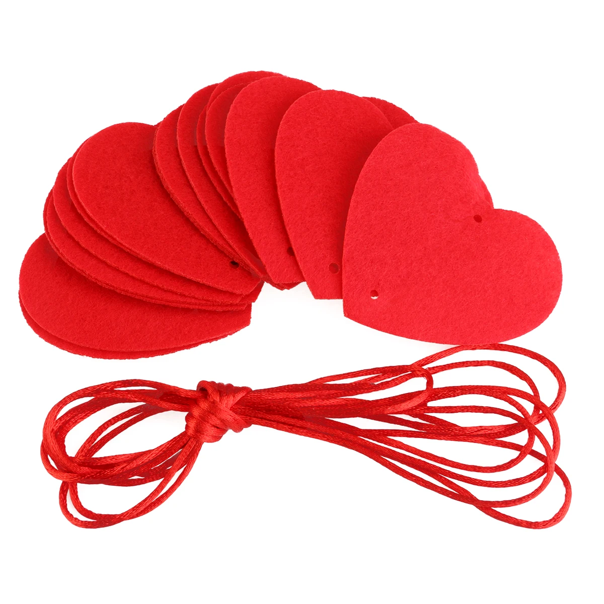 

16pcs Heart Shaped Hanging Decoration Red Color String DIY Wedding Valentine Engagement Party Lightweight Portable