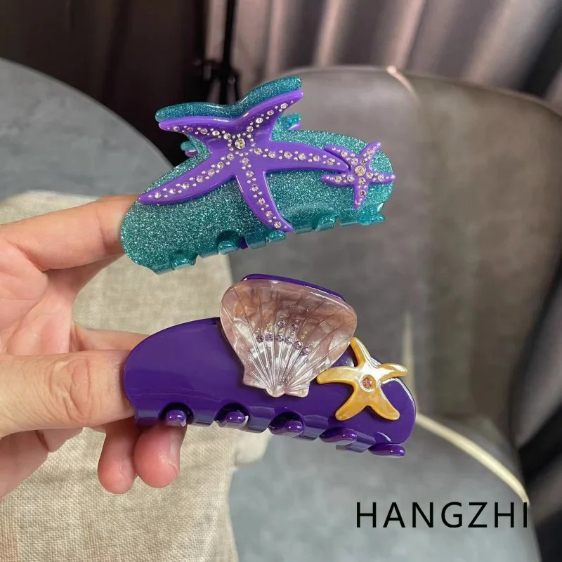 HANGZHI kolorowe rozgwiazdy z Rhinestone klipsy Premium luksusowe akcesoria do włosów dla kobiet koreański Trend gorąca sprzedaż nakrycia głowy