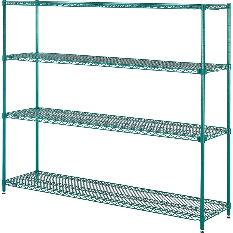 4-Tier Green Adjustable Wire Shelving Unit 60