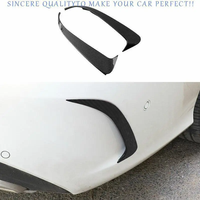 For Benz C-Class 2015-2021 Carbon Fiber Rear Bumper Lip Diffuser Splitter Fins