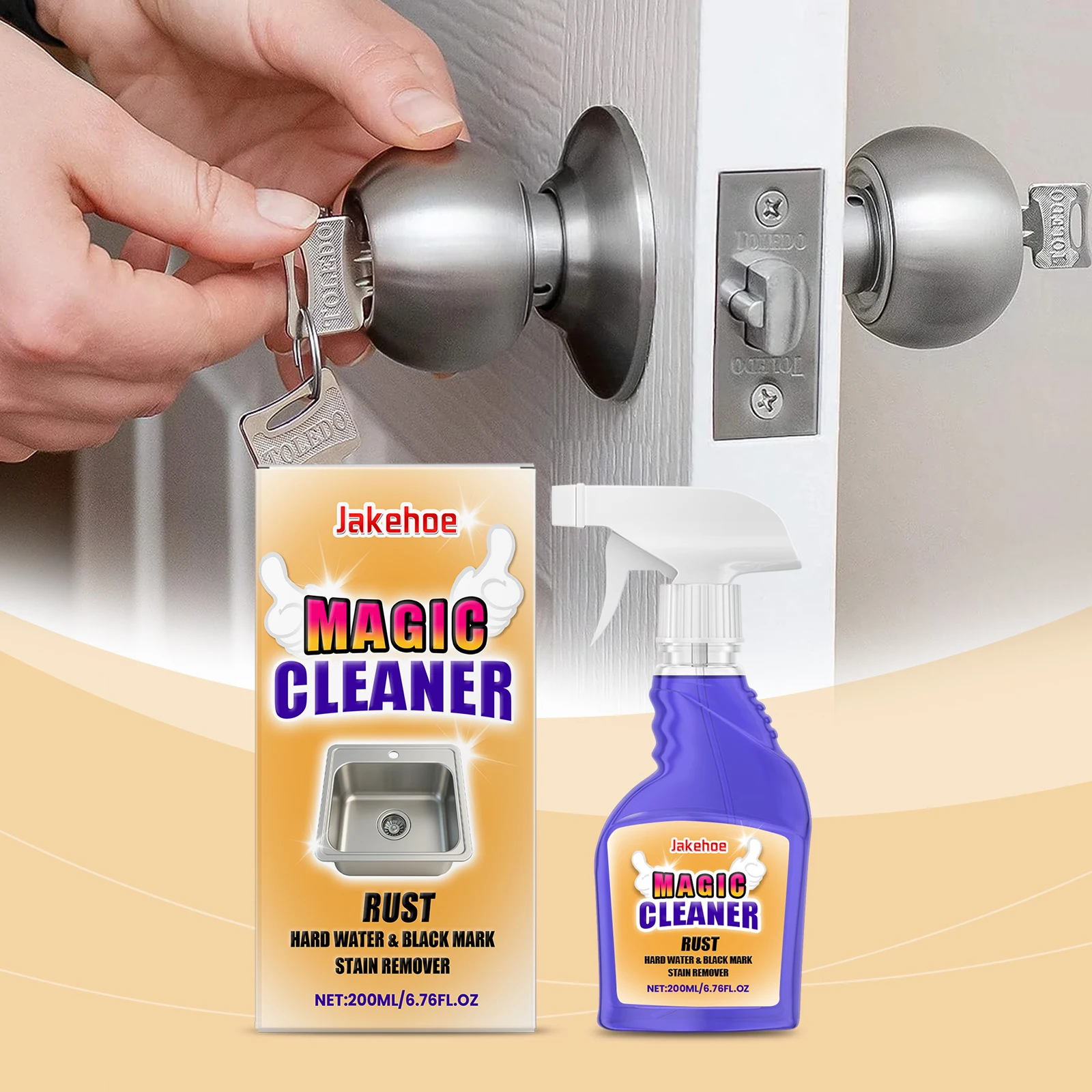 

Rust Remover Spray for Metal - Fast-Acting Formula for Kitchen & Bathroom, Safe on Stainless Steel, Iron & Copper