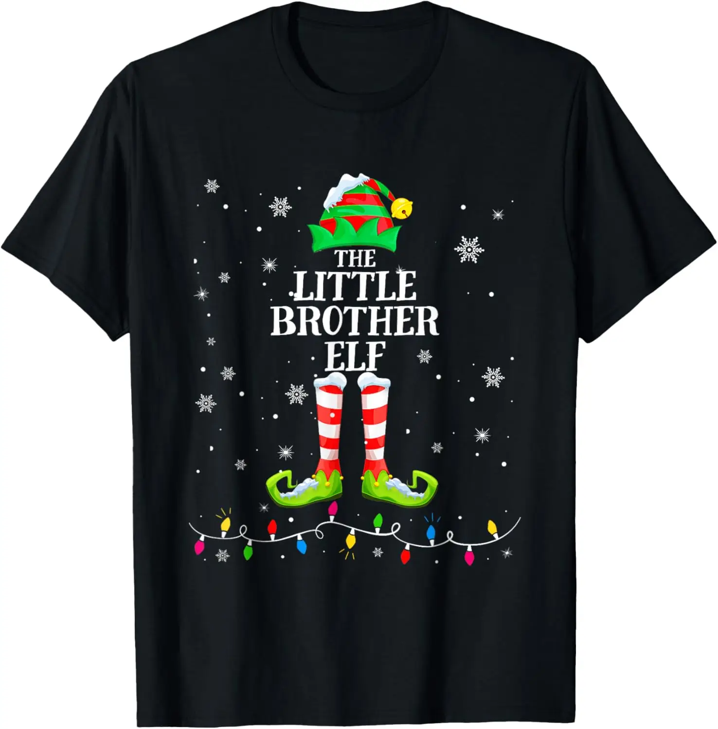 

Little Brother Elf Matching Family Group Christmas Boys T-Shirt