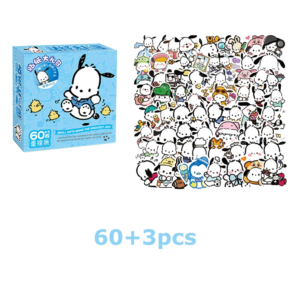 60Pcs Hello Kittys Kuromis Stickers For Kids Girls DIY Laptop Phone Diary Cute Cartoon Sticker(Some Parts May Be Random)