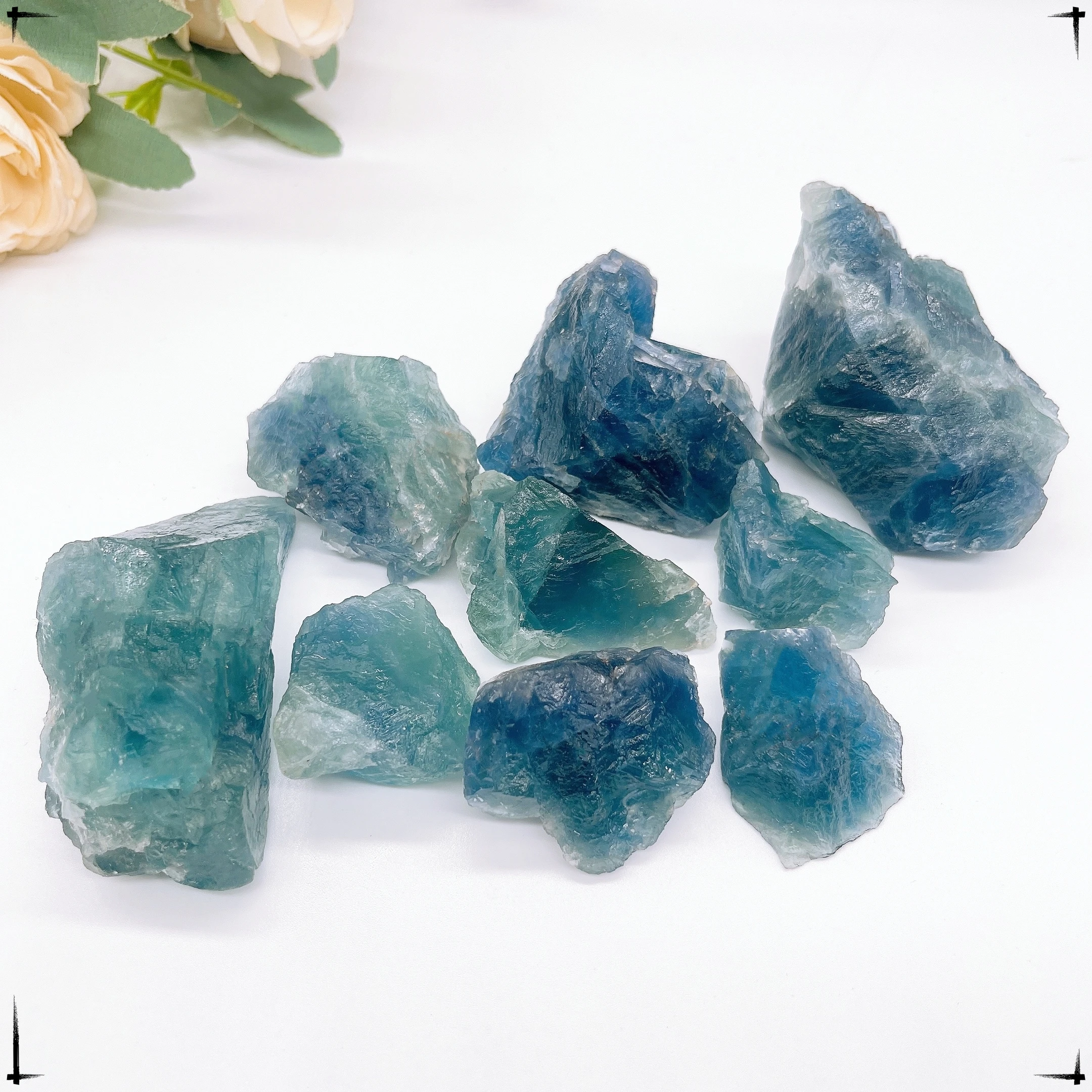 Natural Blue Green Fluorite Raw Irregular Shape Rock Minerals Specimen Crystal Quartz Healing Fish Tank Decor Home Garden Decor