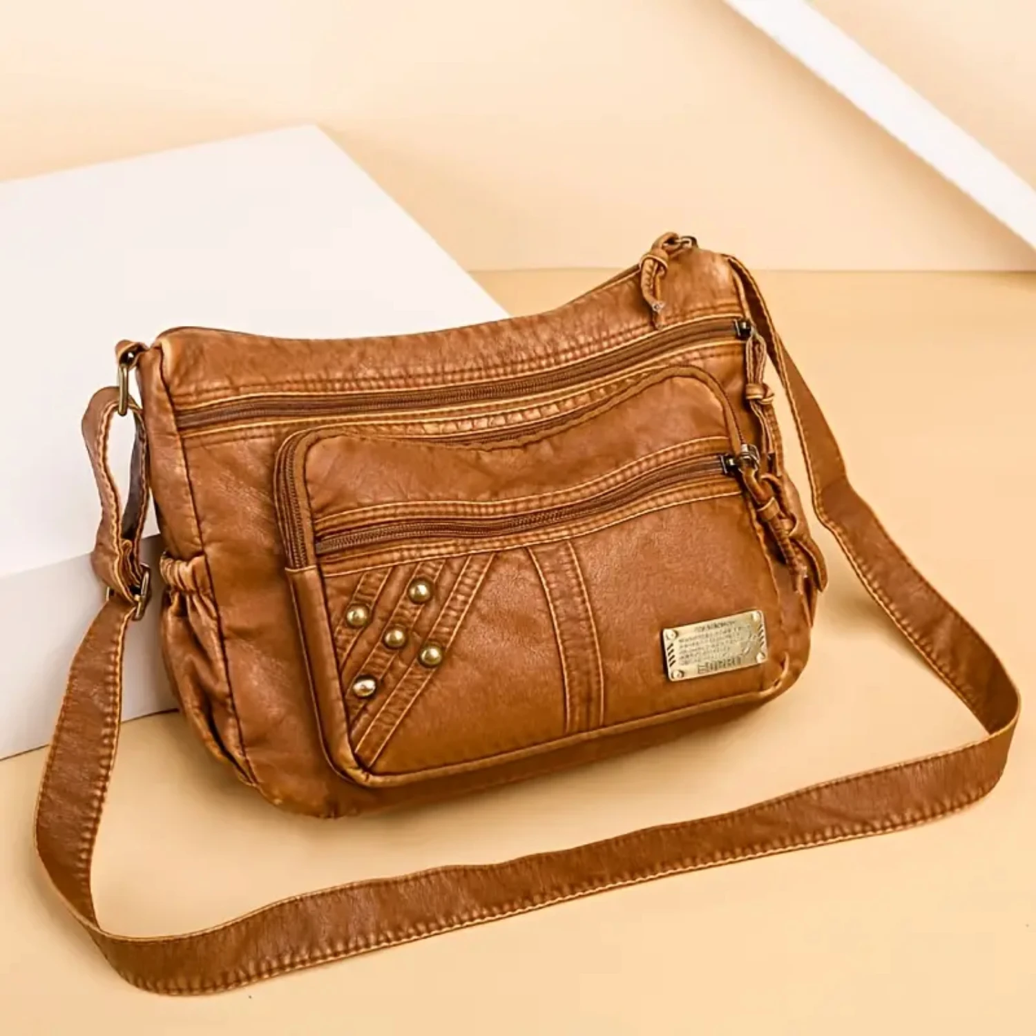

Versatile and Stylish Retro Style Women's Faux Leather Crossbody Bag with Adjustable Zipper - Ideal Shoulder Bag for Everyday Us