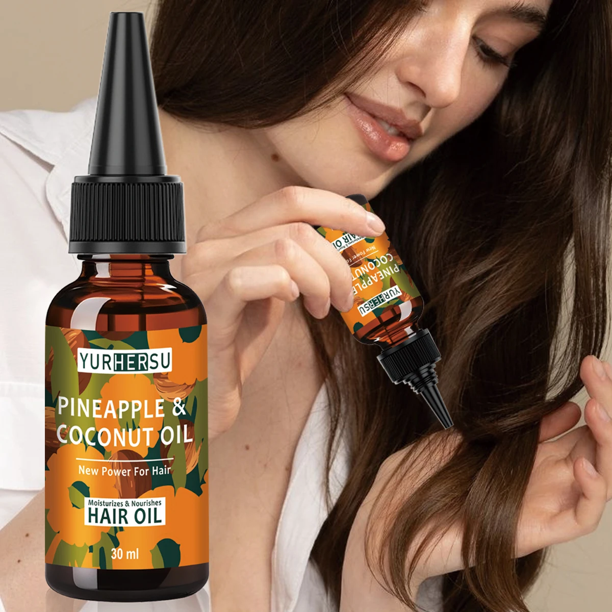 

Масло для волос с ароматом ананаса для вьющихся и сухих волос, контроль вьющихся волос, добавляет блеск и мягкость, тропический аромат, ремонт повреждений