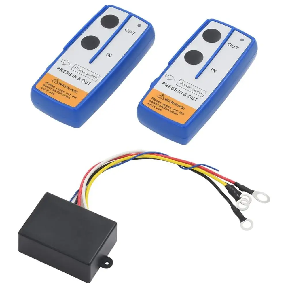 Wireless Remote Controls for Winch 2pcs with Receiver Winch Electric Wireless Remote Control Sensing Range 10-15 Meters Interna