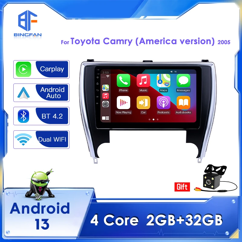 

BINGFAN 10.1 inch 4G WIFI Wireless Carplay swc retractable amplificadores audio android for Toyota Camry America version 2015