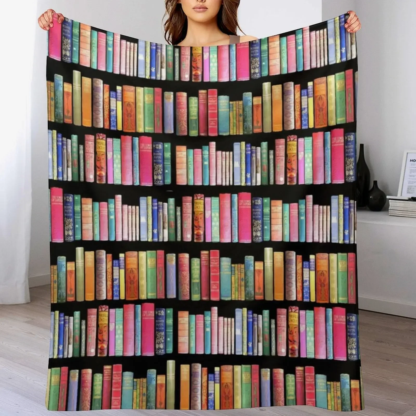 

Bookworms Delight / Antique Book Library for Bibliophile Throw Blanket Soft Home Decor Blanket for Couch Bedroom