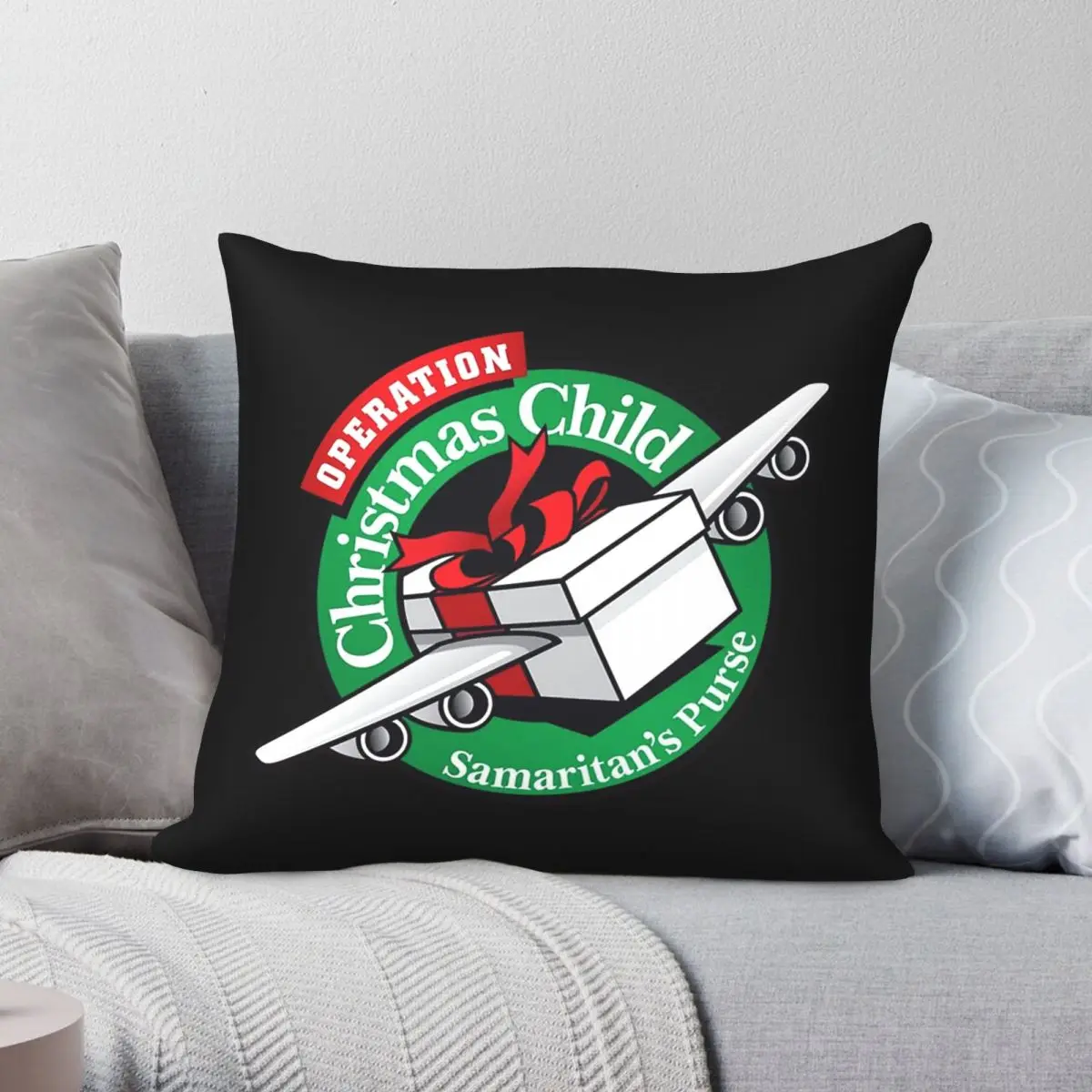 Samaritan's Purse Operation Christmas Child Square Pillowcase Polyester Linen Velvet Printed Zip Decor Pillow Bed Cushion Cover