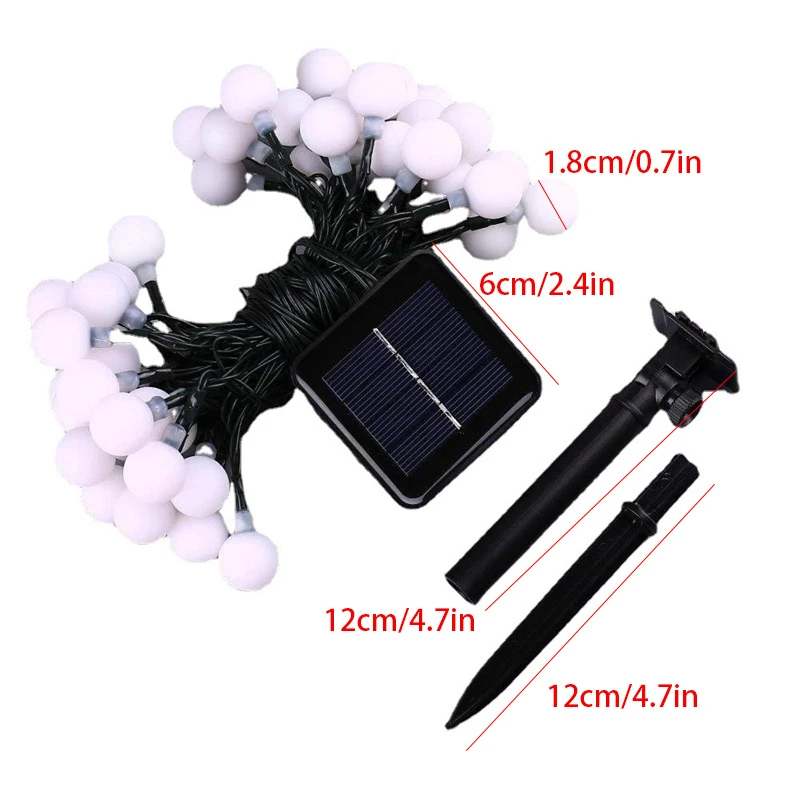 100/50/20LED Solar Globe String Light 8 Modes Solar Fairy Lights For Garden Halloween Christmas Wedding Outdoor Holiday Decor