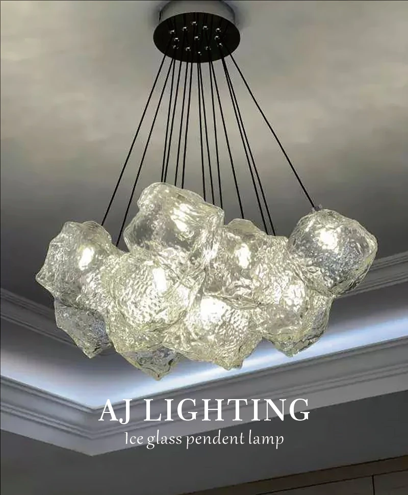 Modern Simple Chandeliers Ice Cube pendant light Parlor Hall Dining Room Bedroom Aisle Lamp Height Adjustabl Lighting Fixtures