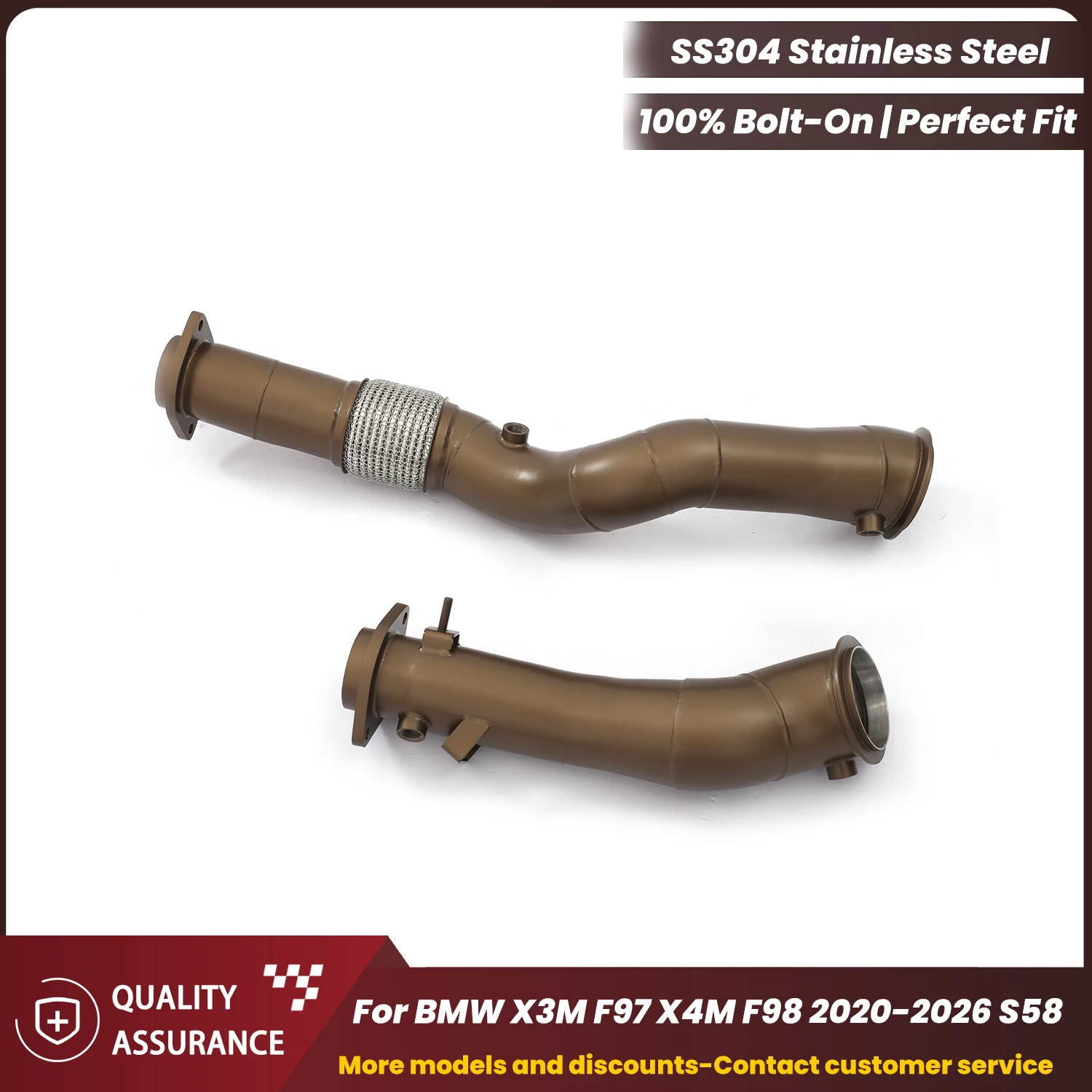 

ECCF High temperature resistant ceramic coating Downpipe For BMW X3M F97 X4M F98 2020-2026 S58 Aggressive Exhaust Sound