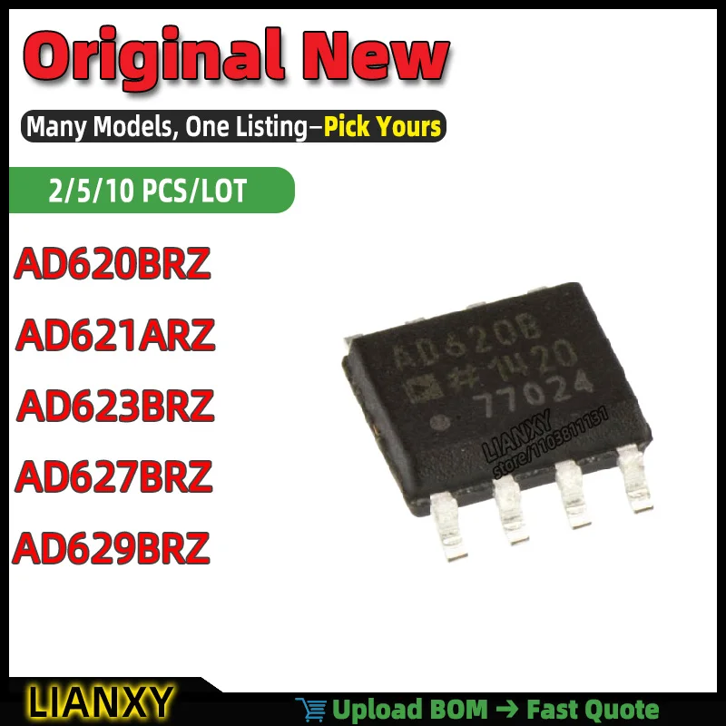 AD629BRZ AD620BRZ AD623BRZ AD627BRZ AD621ARZ SOIC-8 INSTRUMENTATION AMPLIFIER New Original