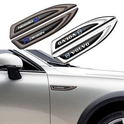 2PC Metal Blade Side Fender Sticker Auto Emblem Trim Decal Accessories For Volvo RDESIGN XC90 XC40 XC70 XC80 S60 S80 S90 V40 V60