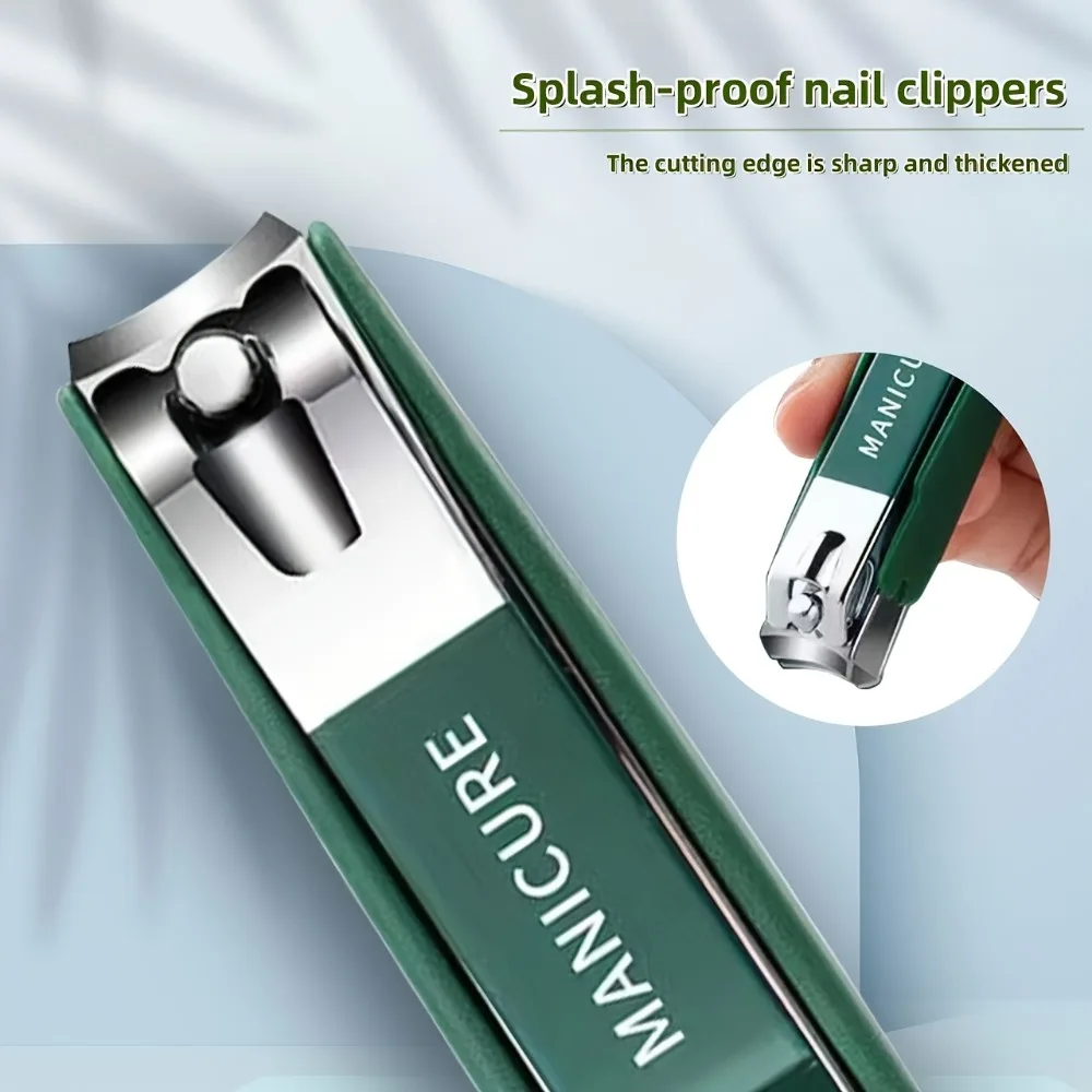 Zestaw 6 narzędzi do manicure i pedicure ze stali nierdzewnej, profesjonalne obcinaczki do paznokci zapobiegające rozpryskiwaniu, dla kobiet i mężczyzn, do użytku domowego i salonowego.