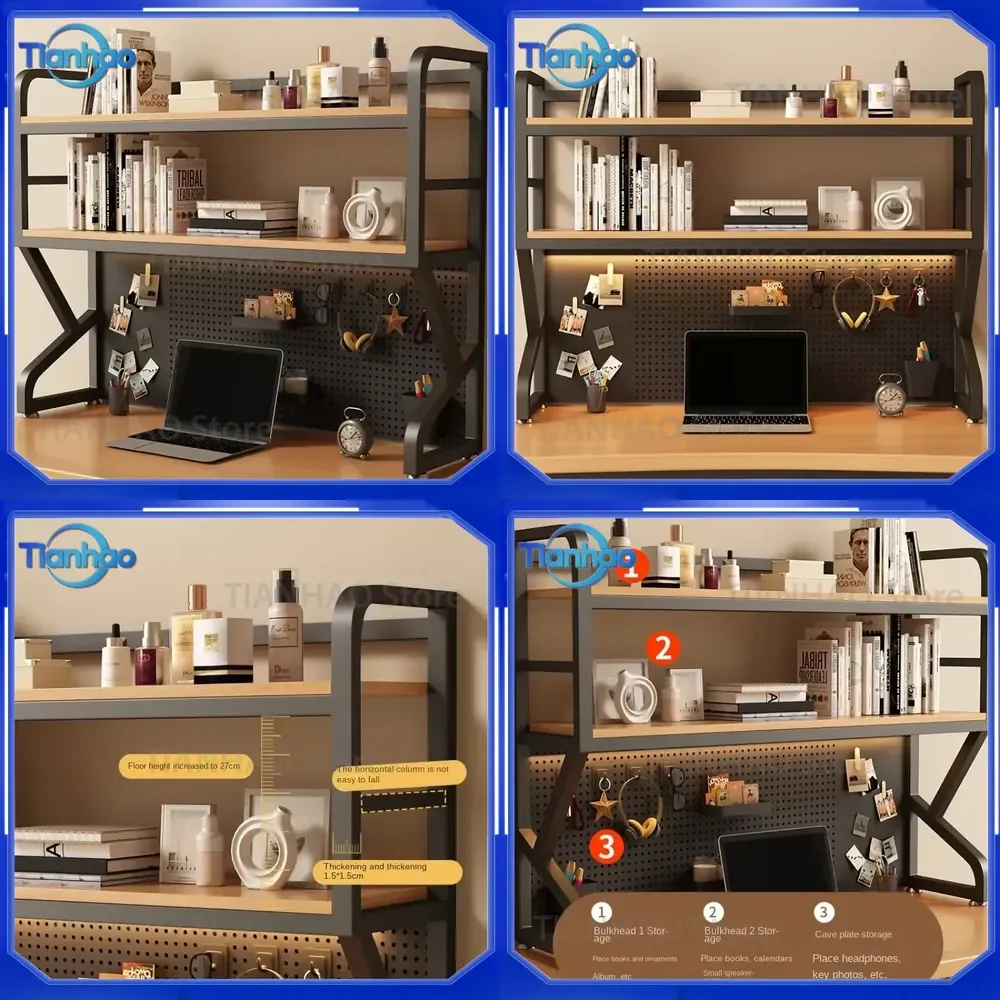 Multi-layer Desktop Bookshelf for Student Desk Storage Simple Iron Bookcase for Home Office Furniture