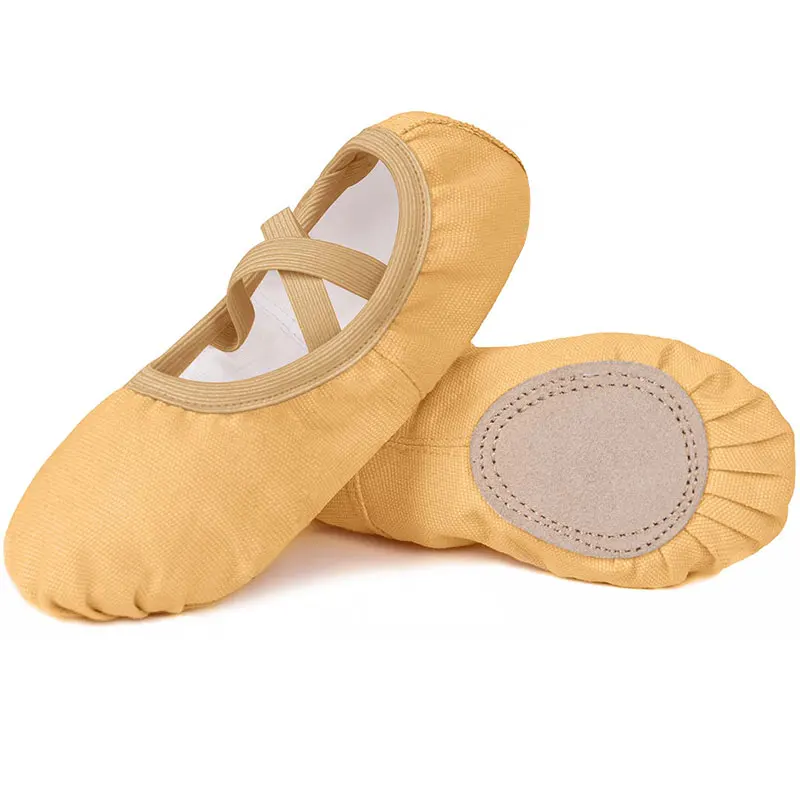 الفتيات أحذية الباليه اليوغا النعال ملابس رقص الجمباز للأطفال الجمباز الرقص ممارسة سبليت وحيد لا حاجة إلى ربط (طفل صغير/طفل كبير